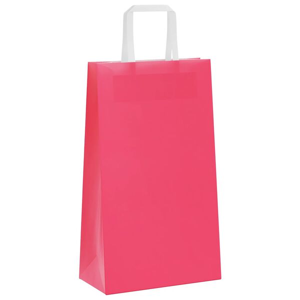 vidaXL Papieren zakken 250 st met hengsels 21x11x36 cm roze