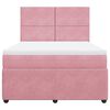 vidaXL Boxspring met matras fluweel roze 140x190 cm