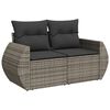 vidaXL 11-delige Loungeset met kussens poly rattan grijs