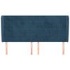vidaXL Hoofdbord met randen 163x23x118/128 cm fluweel donkerblauw