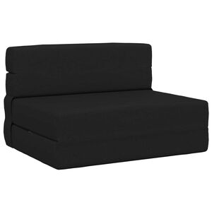 vidaXL Vouwbare Bankbed Zwart 70 x 80 x 60 cm Stof