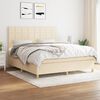 vidaXL Boxspring met matras stof cr&egrave;mekleurig 160x200 cm