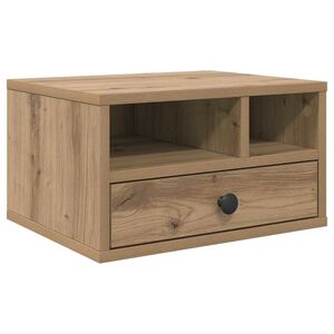 vidaXL Printerstand Artisan Eiken 40 x 32 x 24 cm Bewerkt hout