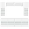 vidaXL 6-delige Tv-wandmeubelset met LED-verlichting wit