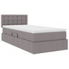 vidaXL Opbergbed met LED met matras met LED Taupe 90 x 190 cm Stof