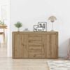 vidaXL Dressoir met lade Artisan Eiken 120 x 36 x 69 cm Bewerkt hout