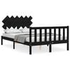 vidaXL Bedframe met hoofdbord massief hout zwart