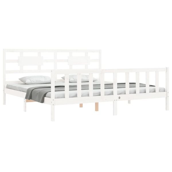 vidaXL Bedframe zonder matras massief grenenhout wit 200x200 cm
