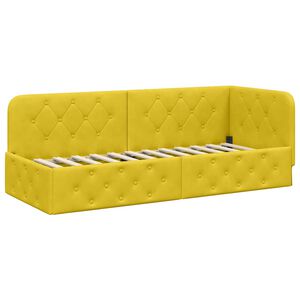vidaXL Hoekbedframe Geel 80 x 200 cm Fluweel