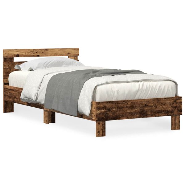vidaXL Bedframe Oud hout 90 x 190 cm Bewerkt hout
