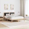 vidaXL Bedframe met Gevoerd Hoofdgedeelte Zwart 140 x 190 cm