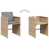 vidaXL 7-delige Tuinset met kussens poly rattan gemengd beige
