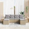 vidaXL Tuin Sofa Set met kussen 6 pcs Beige en Licht Grijs Poly Rattan