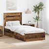 vidaXL Bedframe met hoofdeinde Oudhout 90 x 190 cm Bewerkt hout
