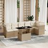 vidaXL 7-delige Loungeset met kussens poly rattan beige