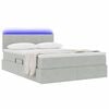 vidaXL Opbergbed met LED met matras Lichtgrijs 140 x 190 cm Fluweel