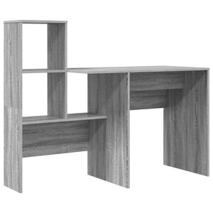vidaXL Bureau Grijs Sonoma Bewerkt hout 131,5 x 50 x 106,5 cm
