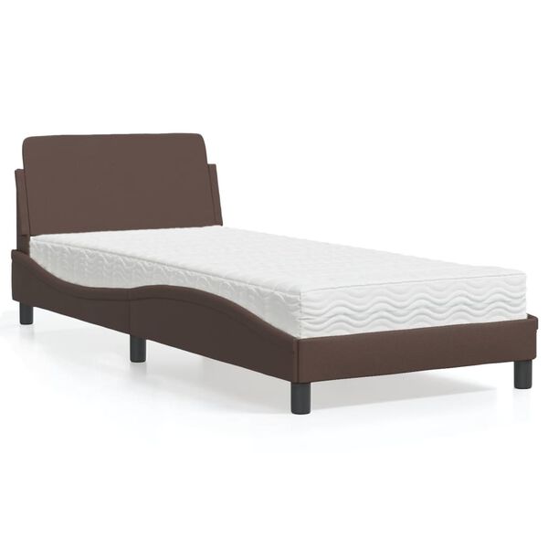vidaXL Bed met matras "Dover" kunstleer bruin 80x200 cm