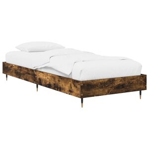 vidaXL Bedframe Gerookt eiken 80 x 200 cm Bewerkt hout