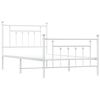 vidaXL Bedframe met hoofd- en voeteneinde metaal wit 100x190 cm