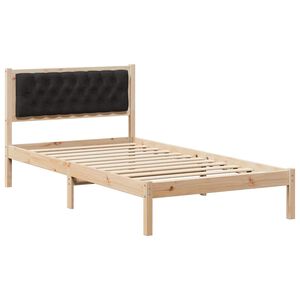 vidaXL Bedframe met hoofdeinde Zwart 100 x 200 cm Massief grenenhout