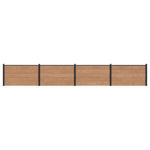 vidaXL Hekpaneel 4 pcs WPC en Aluminium Bruin