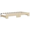vidaXL Slaapbank met onderschuifbed en lades 100x200 cm stof crème