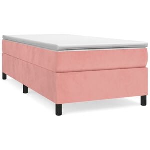 vidaXL Boxspring bed fluweel roze 80x200 cm