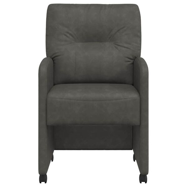 vidaXL Dining Stoelen met Wielen 2 pcs Zwart 57 x 67 x 95 cm Kunstleer