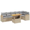 vidaXL 7-delige Loungeset met kussens poly rattan beige