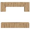 vidaXL Tv-meubelset Wandgemonteerd 4 pcs Zwart Bewerkt hout