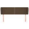 vidaXL Hoofdbord met randen 147x23x78/88 cm stof donkerbruin