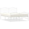 vidaXL Bedframe met hoofd- en voeteneinde&nbsp;metaal wit 135x190 cm