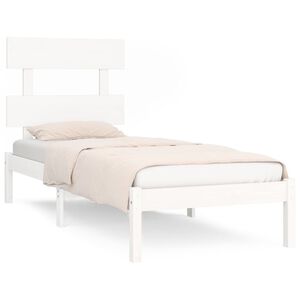 vidaXL Bedframe massief hout wit 90x190 cm