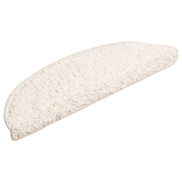 vidaXL Trapmatten 10 st 56x17x3 cm Wit Halfrond