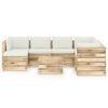 vidaXL 8-delige Loungeset met kussens groen ge&iuml;mpregneerd hout