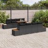 vidaXL Tuin Sofa Set met opslag 9 pcs Zwart Poly riet