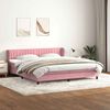 vidaXL Boxspring met matrassen fluweel roze 200x210 cm