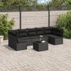 vidaXL 8-delige Loungeset met kussens poly rattan zwart