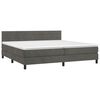 vidaXL Boxspring met matras fluweel donkergrijs 200x200 cm