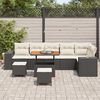 vidaXL Tuin Sofa Set met kussen met opslag 9 pcs Zwart en Cr&egrave;me