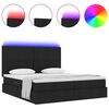 vidaXL Bed met LED-striplichten met hoofdeinde Zwart 180 x 200 cm Stof
