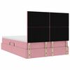 vidaXL Opslag bed met matras met matras Roze 140 x 190 cm Fluweel