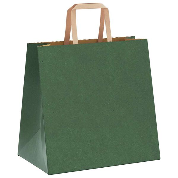 vidaXL Papieren zakken 50 st met hengsels 26x17x25 cm groen