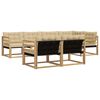vidaXL Buiten bankenset met kussen 7 pcs Wit en Beige