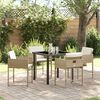vidaXL Tuin eettafelset 5 pcs Beige poly rattan
