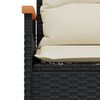 vidaXL 3-delige Loungeset met kussens poly rattan zwart