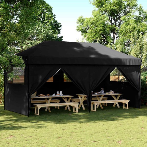 vidaXL Partytent Zwart 292 x 580 x 315 cm Oxford Stof