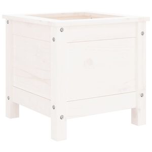 vidaXL Plantenbak 40x40x39 cm massief grenenhout wit