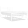vidaXL Bedframe met hoofd- en voeteneinde metaal wit 120 x 190 cm